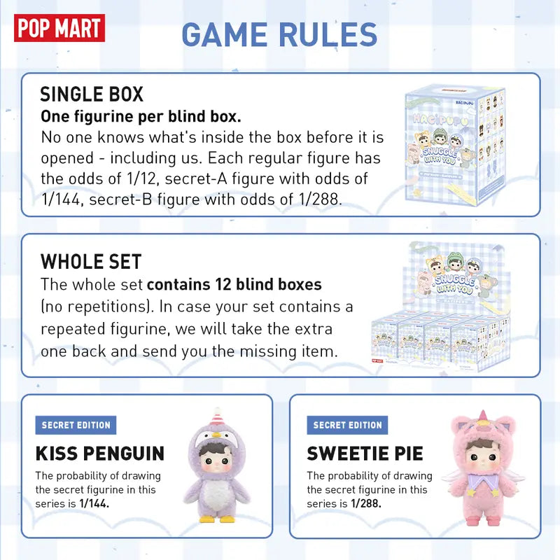 HACIPUPU Snuggle With You Series Figures（1 BOX）